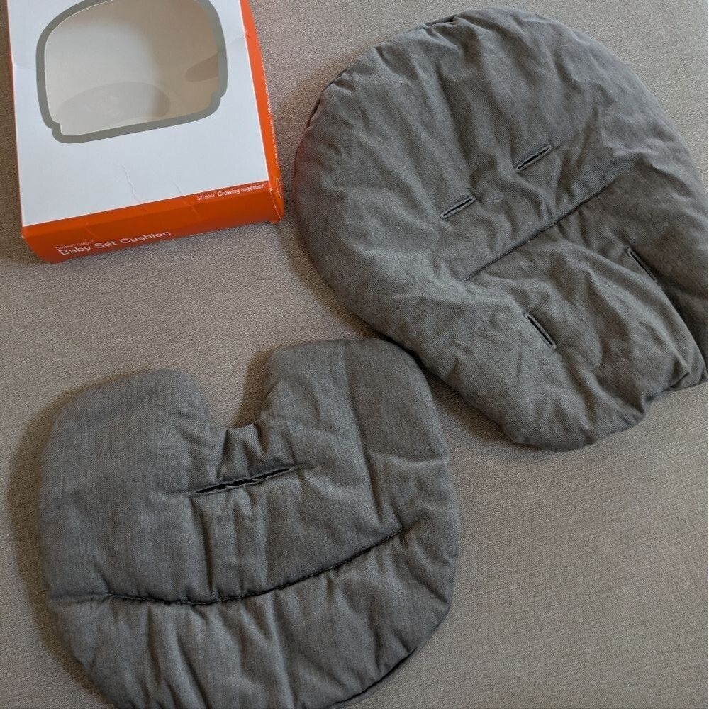 Stokke Steps Baby Set Cushion Baby Seat / Chair Grey Greige New Open Box - Picture 5 of 8